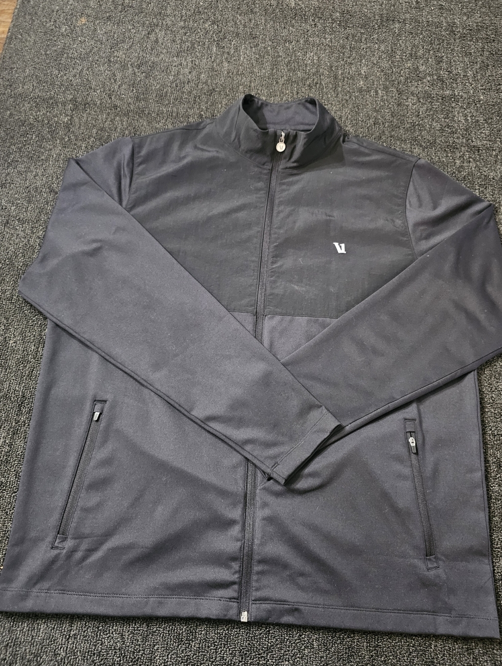 Vuori Sunday Element Track Mens XL Jacket Black Full-Zip Lightweight Wicking